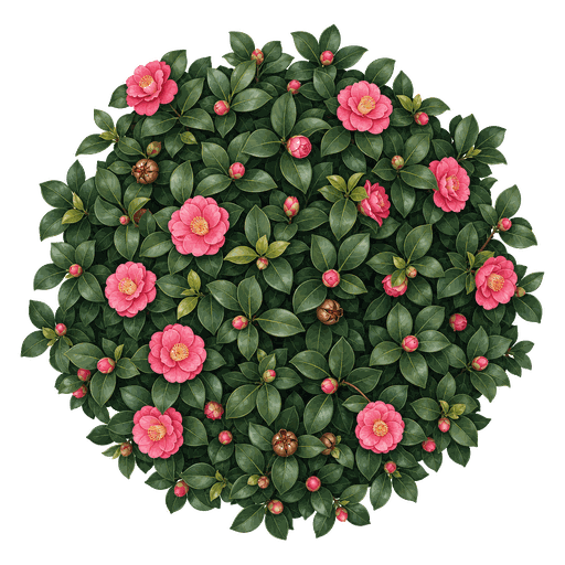 Illustration of Japanese Camellia