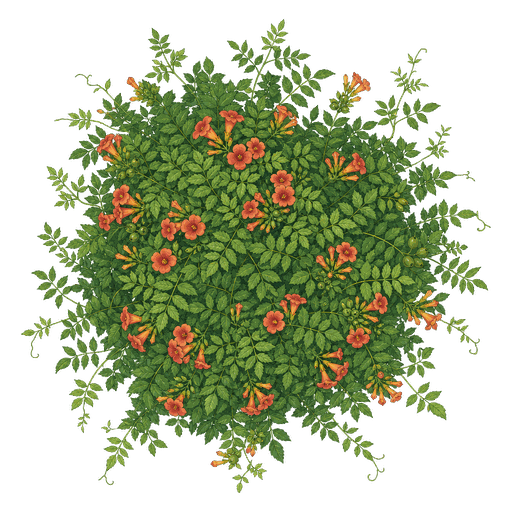 Illustration of Trumpet Vine
