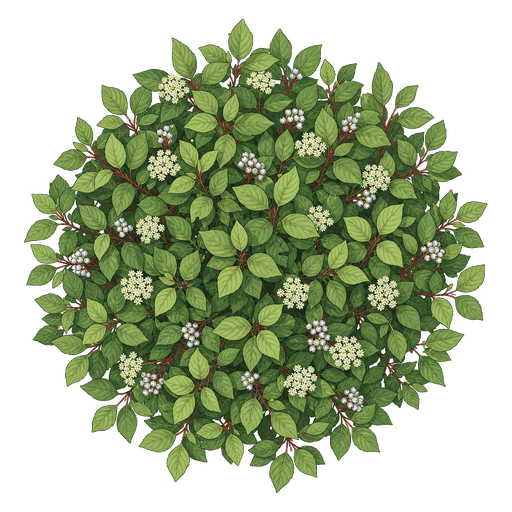 Illustration of Red Twig Dogwood