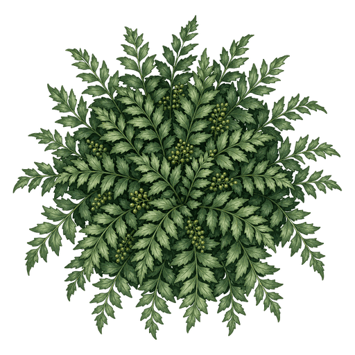 Illustration of Japanese Holly Fern