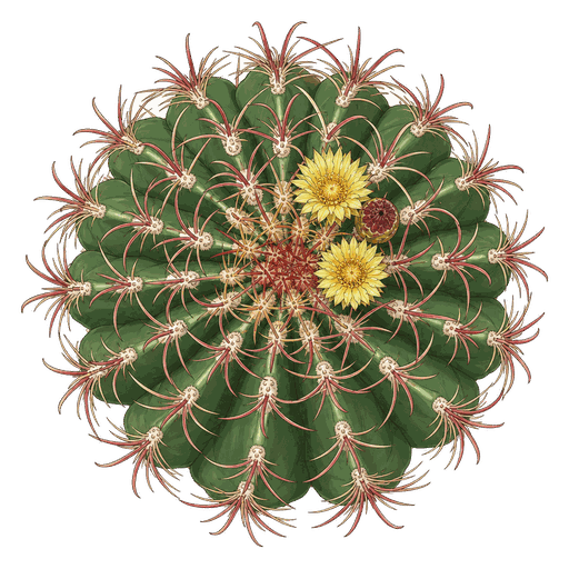 Illustration of Fishhook Barrel Cactus