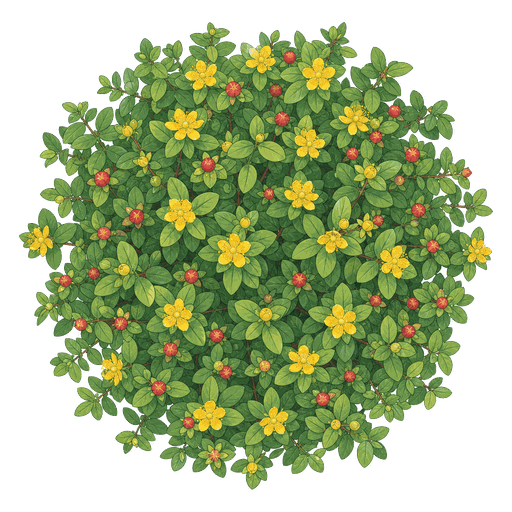 Illustration of St. John's Wort (Shrub)