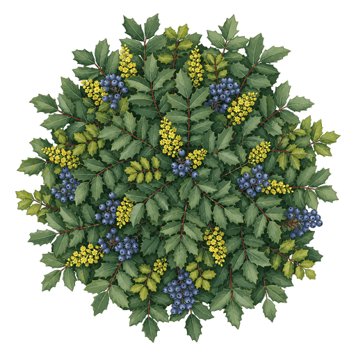 Illustration of Oregon Grape Holly