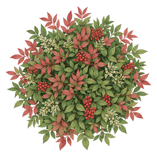 Illustration of Heavenly Bamboo (Dwarf)