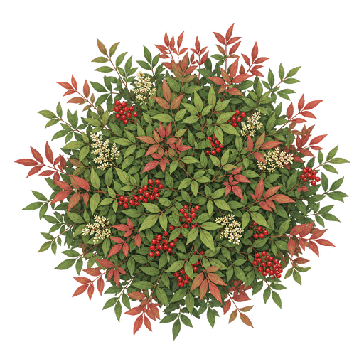 Illustration of Nandina (Heavenly Bamboo)