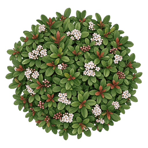 Illustration of Indian Hawthorn