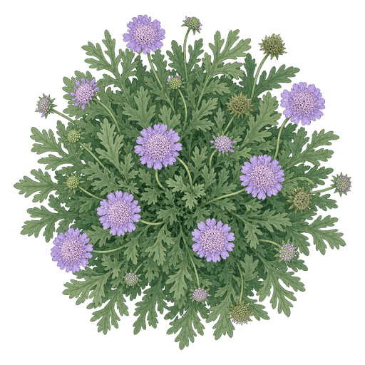 Illustration of Pincushion Flower
