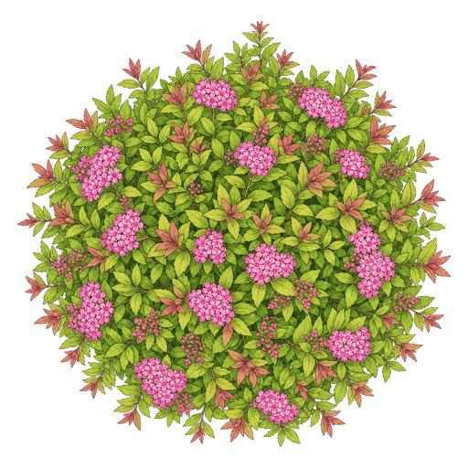 Illustration of Japanese Spirea