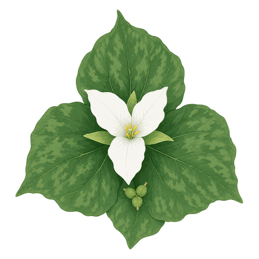 Illustration of Great White Trillium