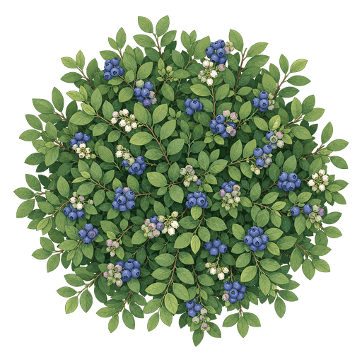 Illustration of Northern Highbush Blueberries