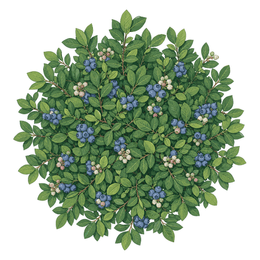 Illustration of Southern Highbush Blueberries